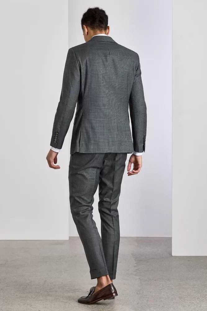 Greyson Suit - Grey POW with Brown Window Check