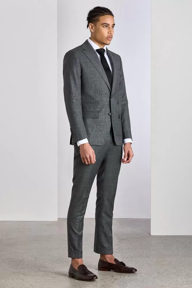 Greyson Suit - Grey POW with Brown Window Check