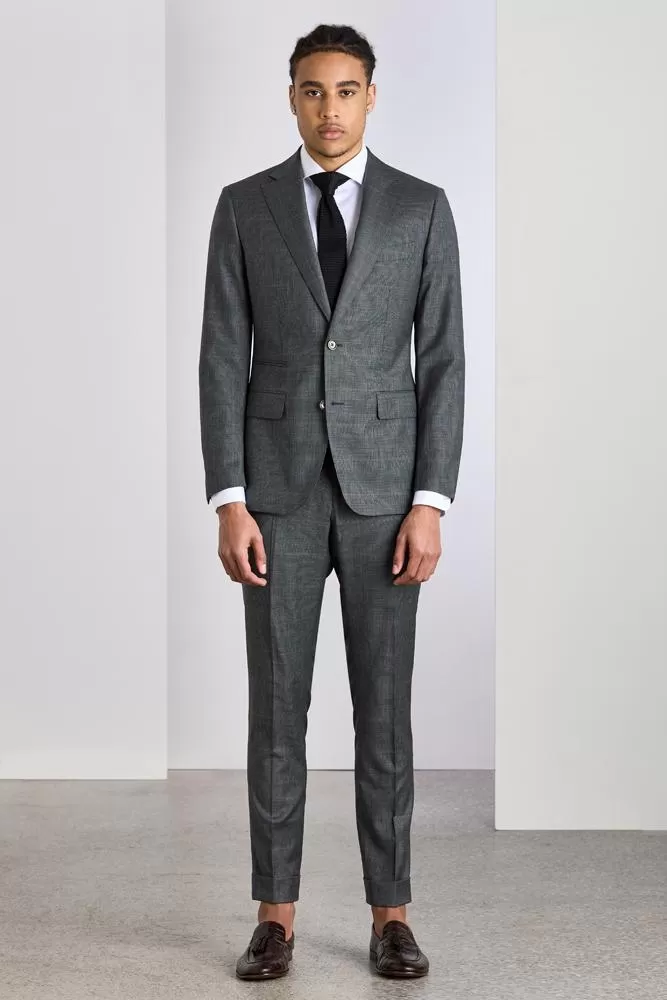 Greyson Suit - Grey POW with Brown Window Check