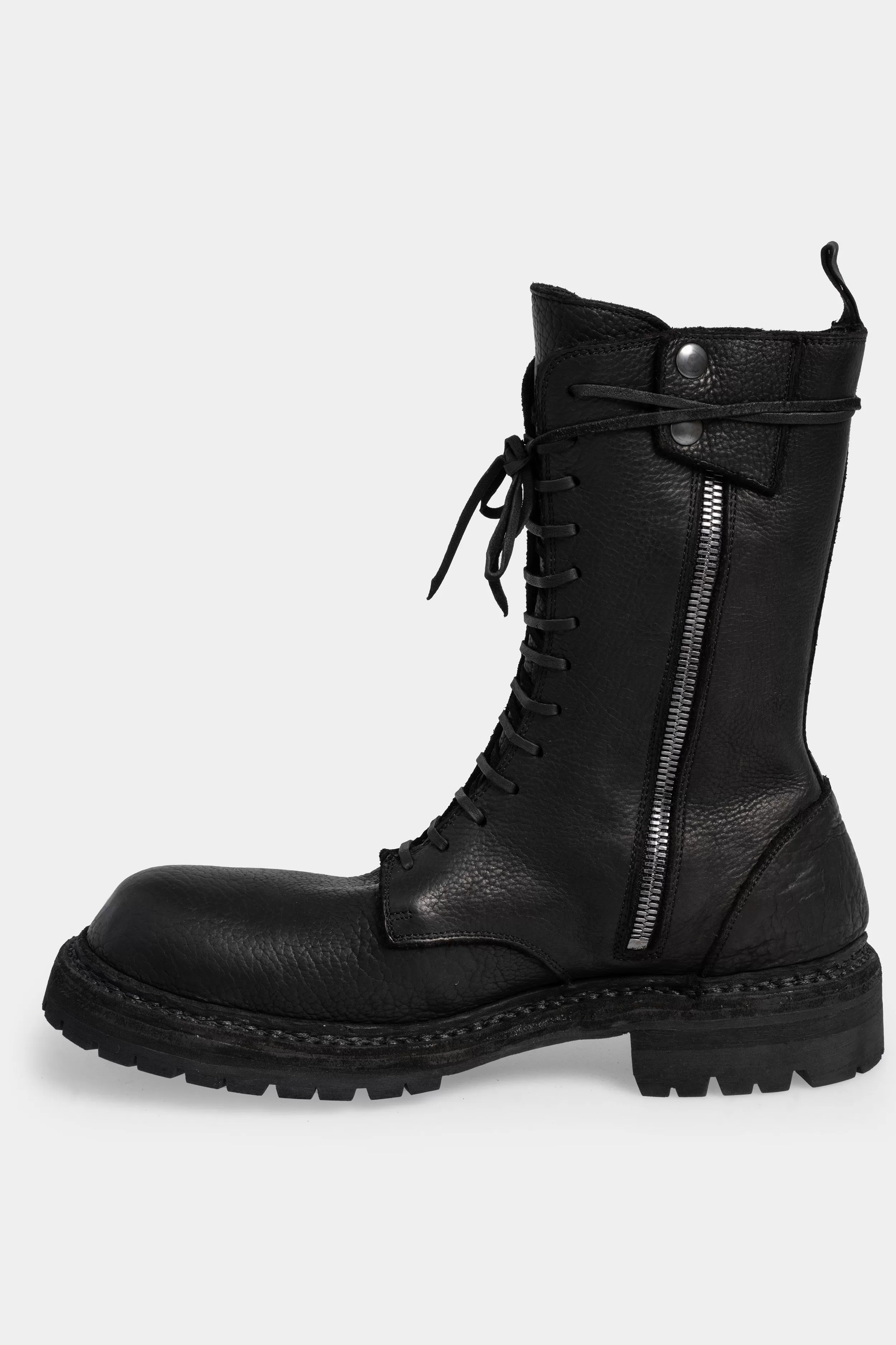 High laced combat zip boots | ER01V