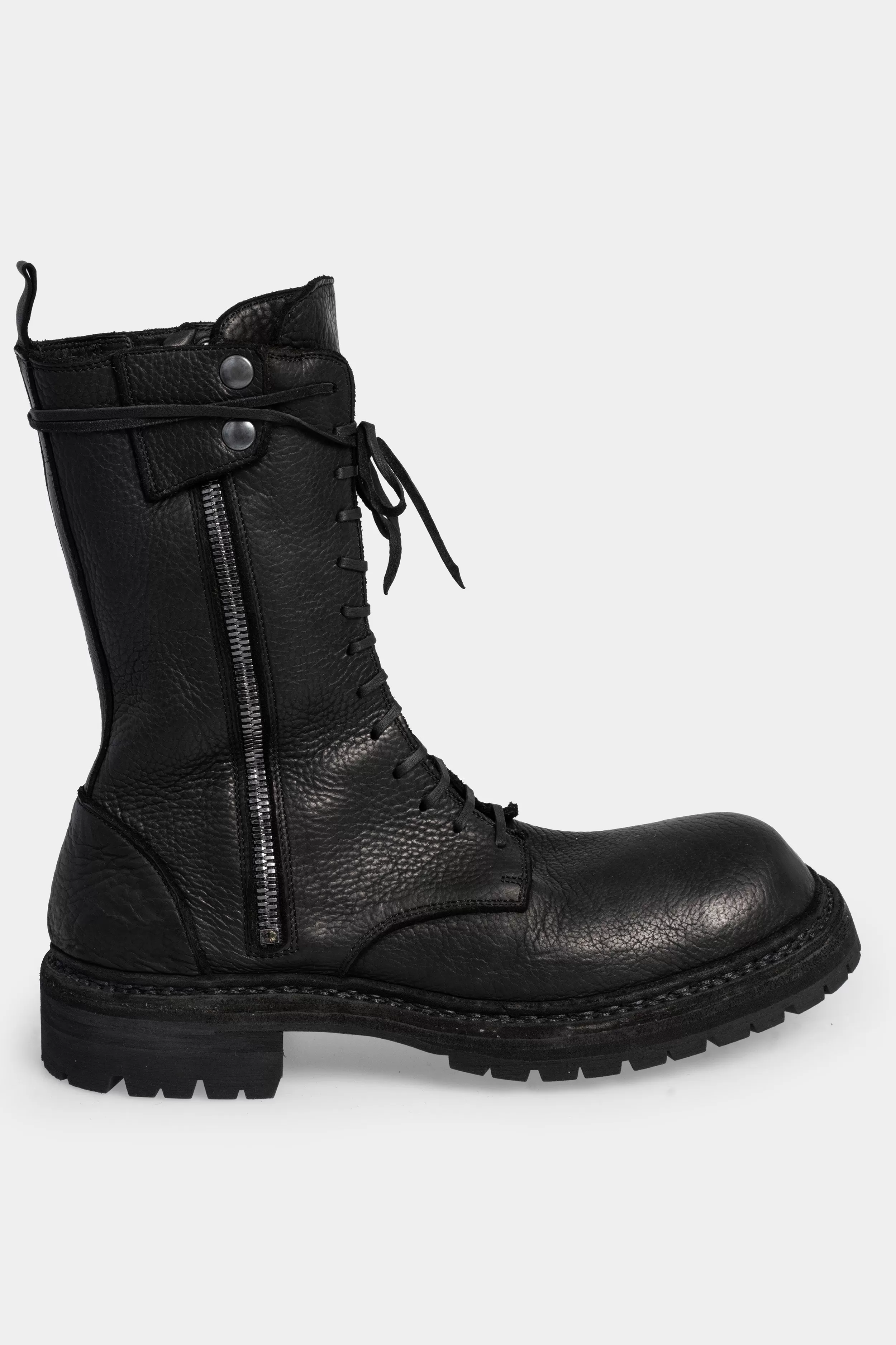 High laced combat zip boots | ER01V