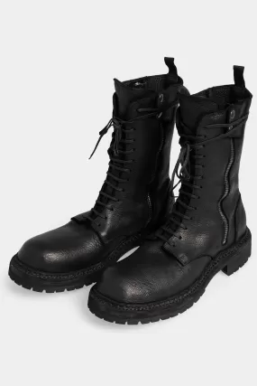 High laced combat zip boots | ER01V