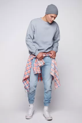 JAGGER - 5 Pocket Cozy Denim Classic Jogger - Blue Bleach