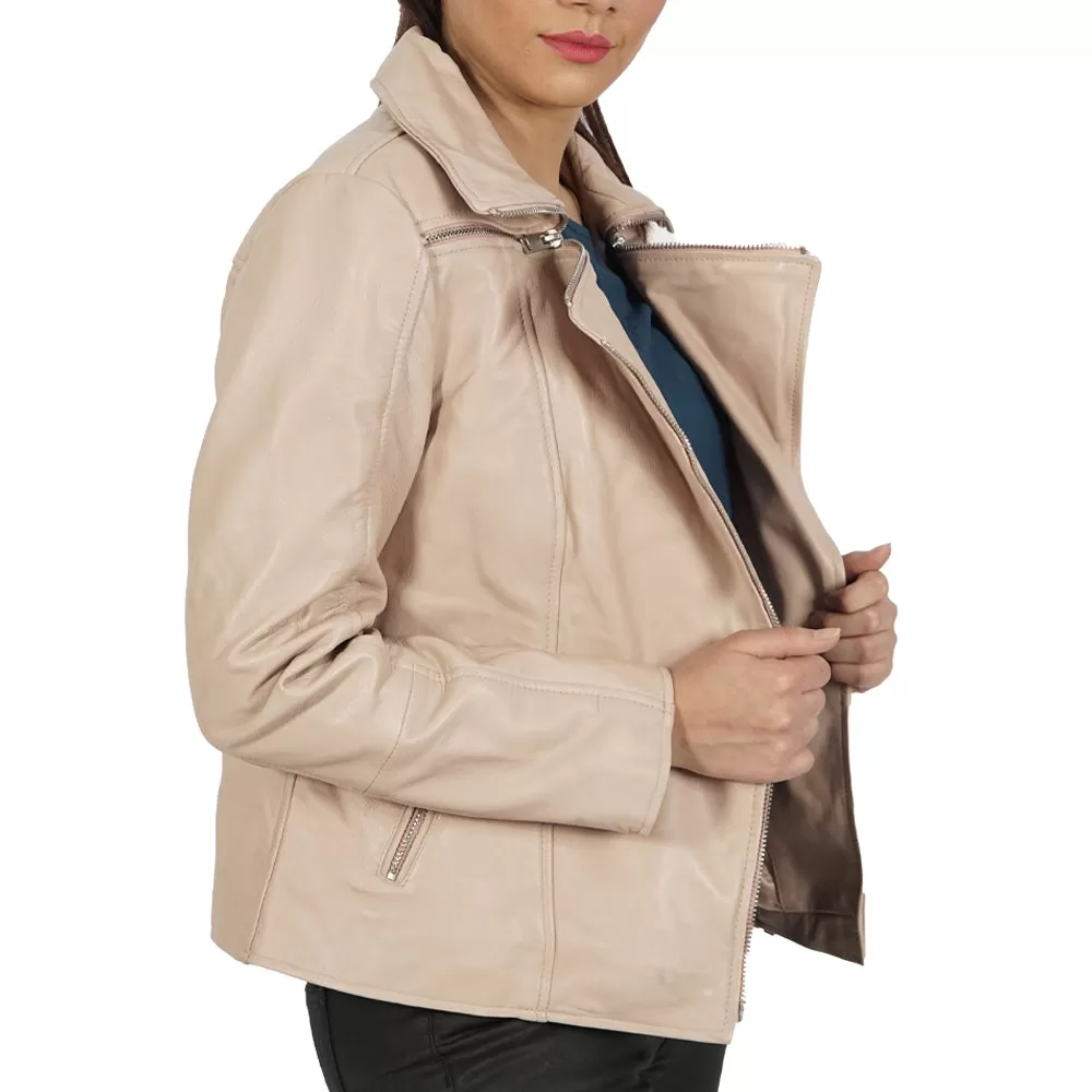 Janet Asymmetric Leather Jacket