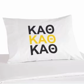 Kappa Alpha Theta Sorority Letters in Sorority Colors Pillowcase