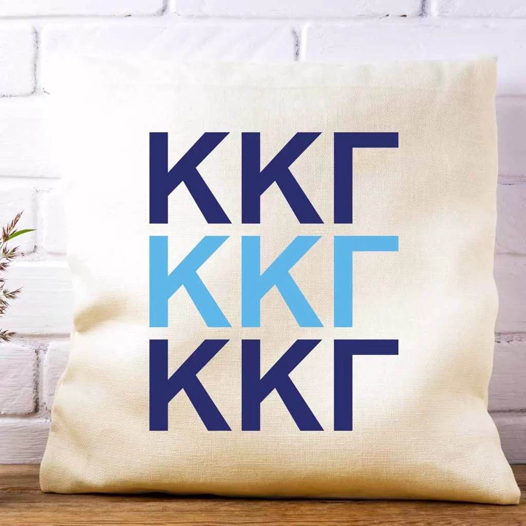 Kappa Kappa Gamma Throw Pillow Cover with Greek Letters