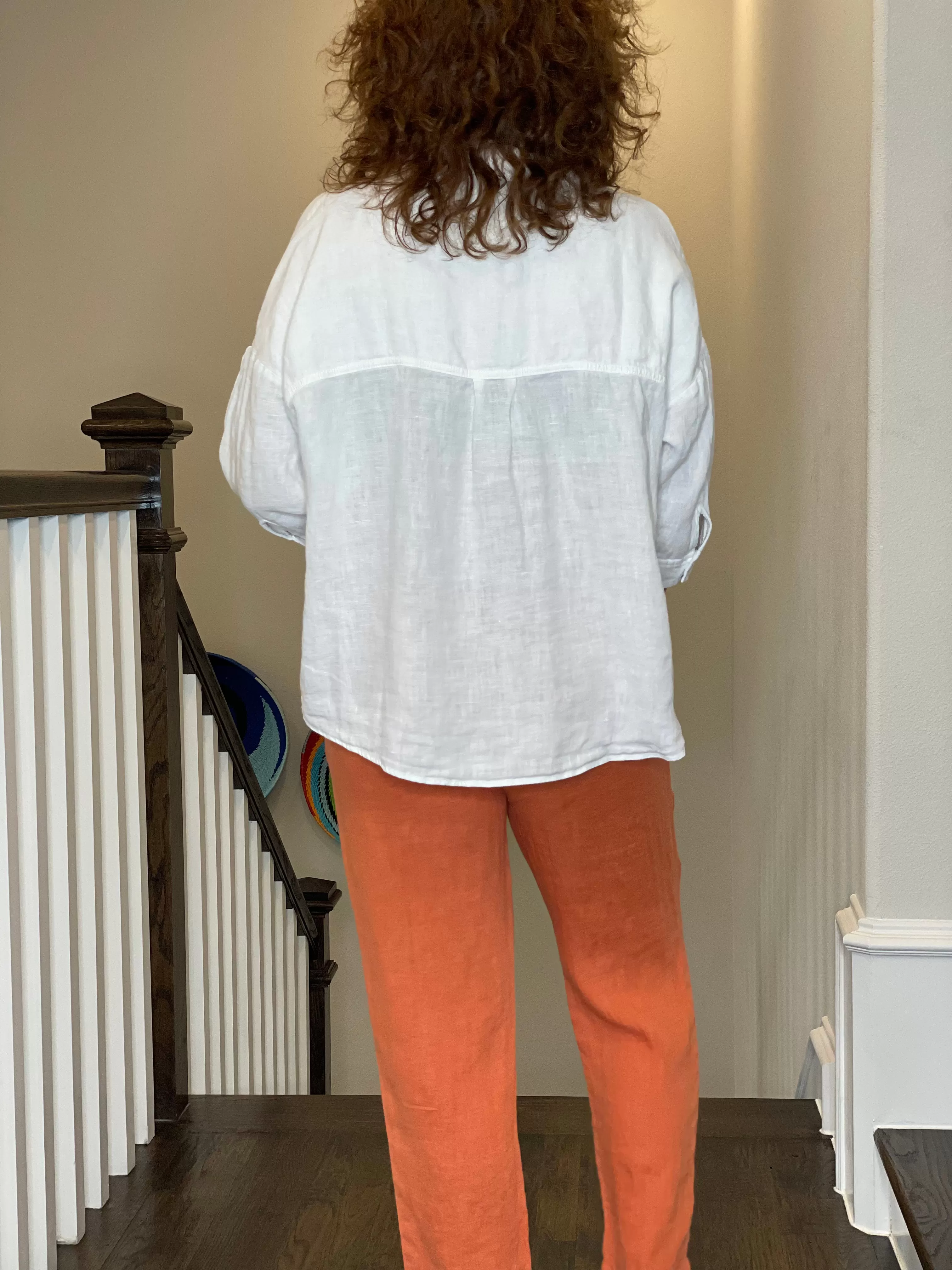 Kut from the Kloth Haisley Drawstring Linen Pant in Terracotta