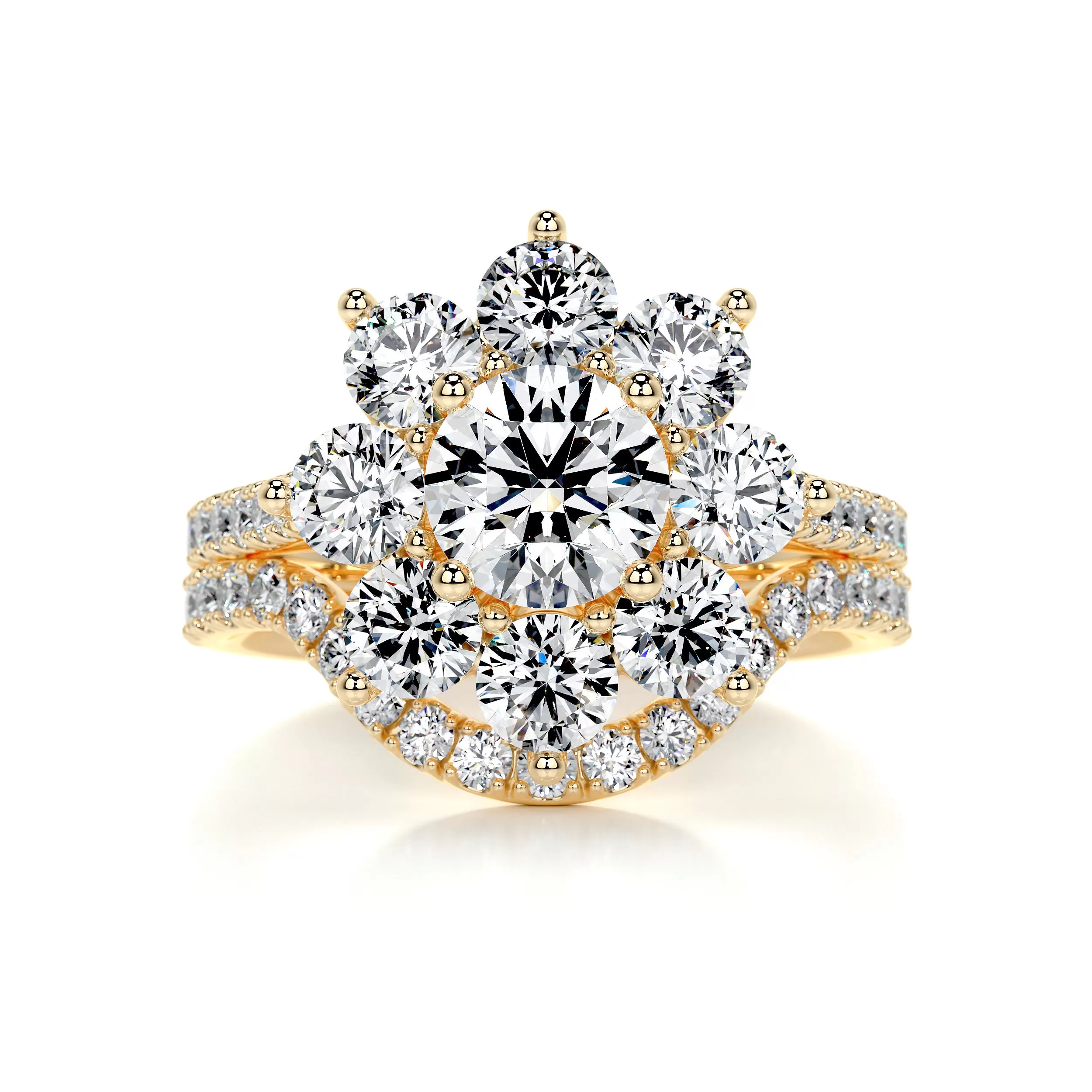 La Fleur Diamond Bridal Set -18K Yellow Gold