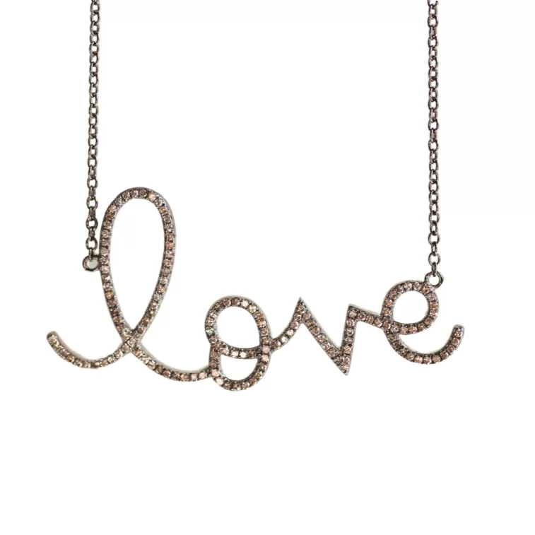 Large Sterling Silver Love Necklace