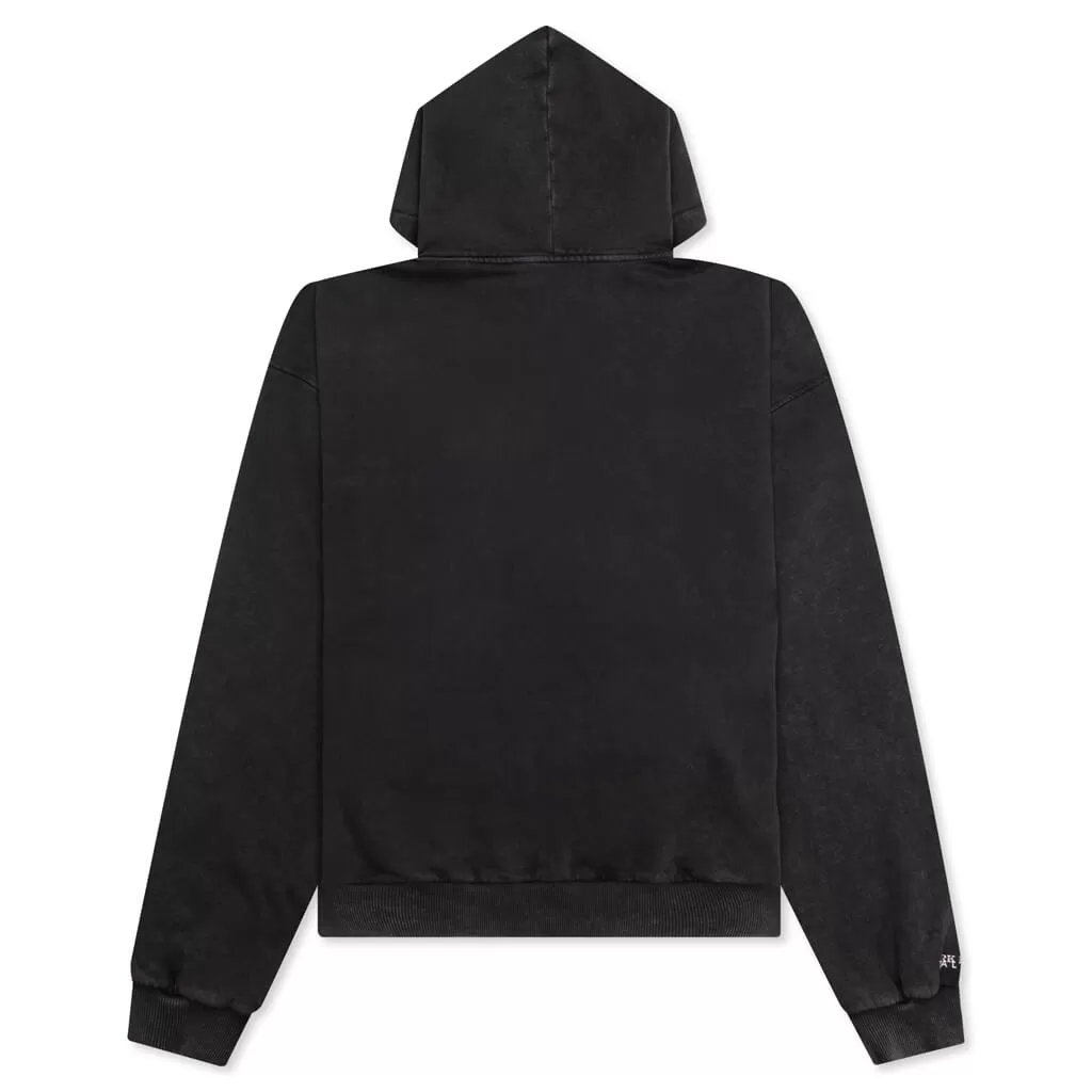 Mark Flood Oversized Graphic Hoodie - Washed Black