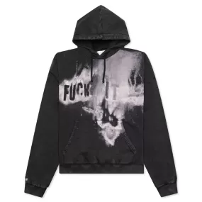 Mark Flood Oversized Graphic Hoodie - Washed Black