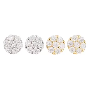 Moissanite Flower Cluster Stud Earrings