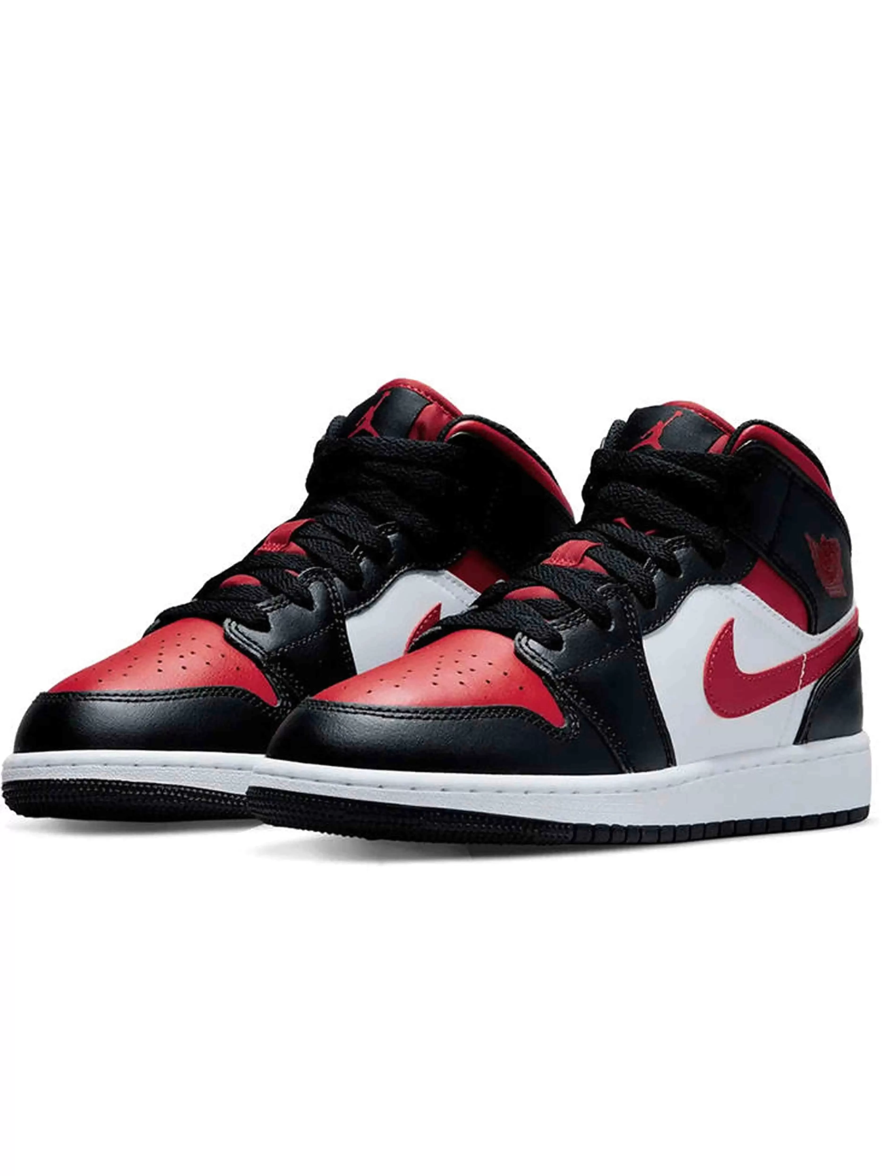 Nike Air Jordan 1 Mid Black Fire Red (GS)