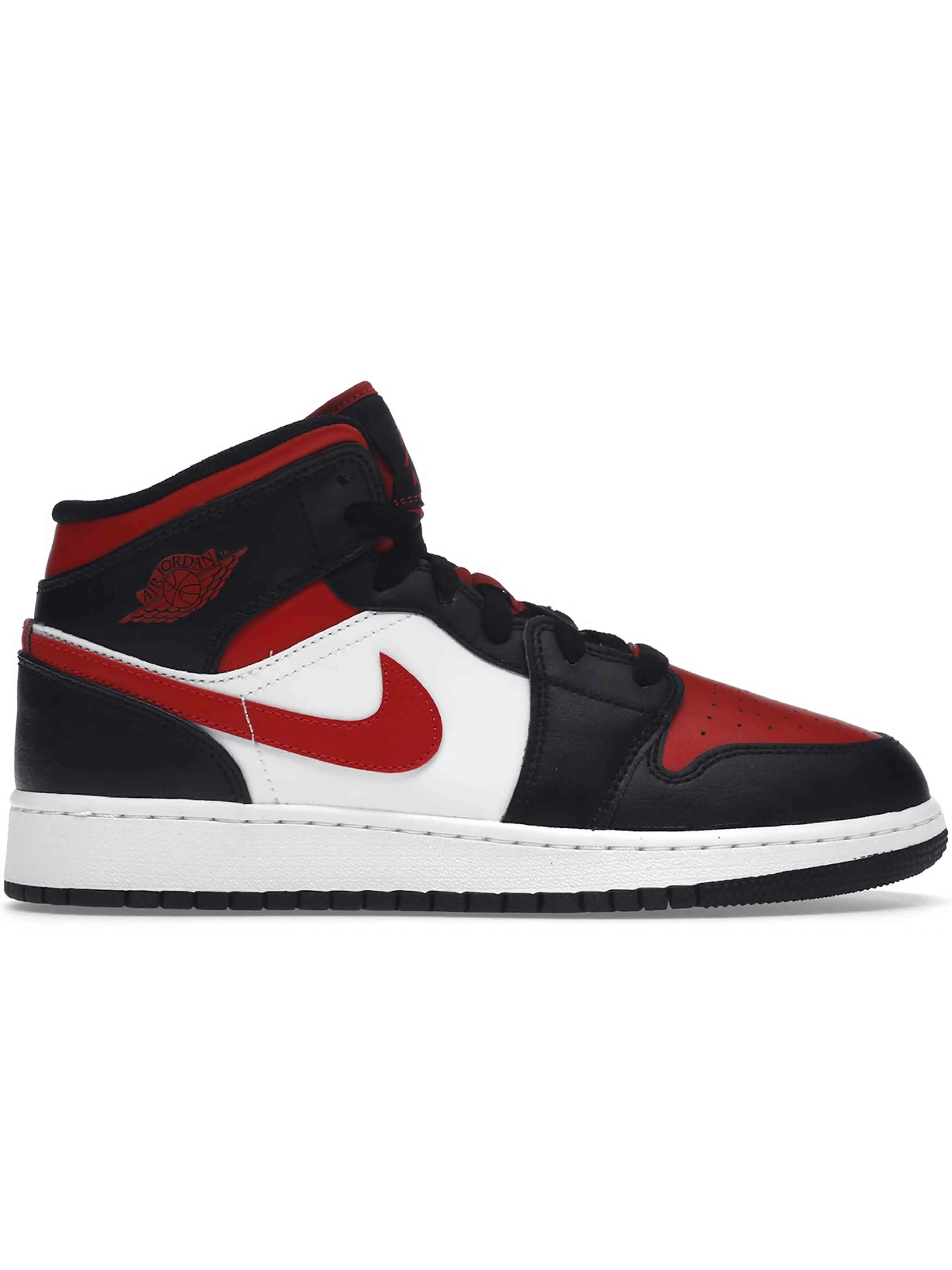 Nike Air Jordan 1 Mid Black Fire Red (GS)