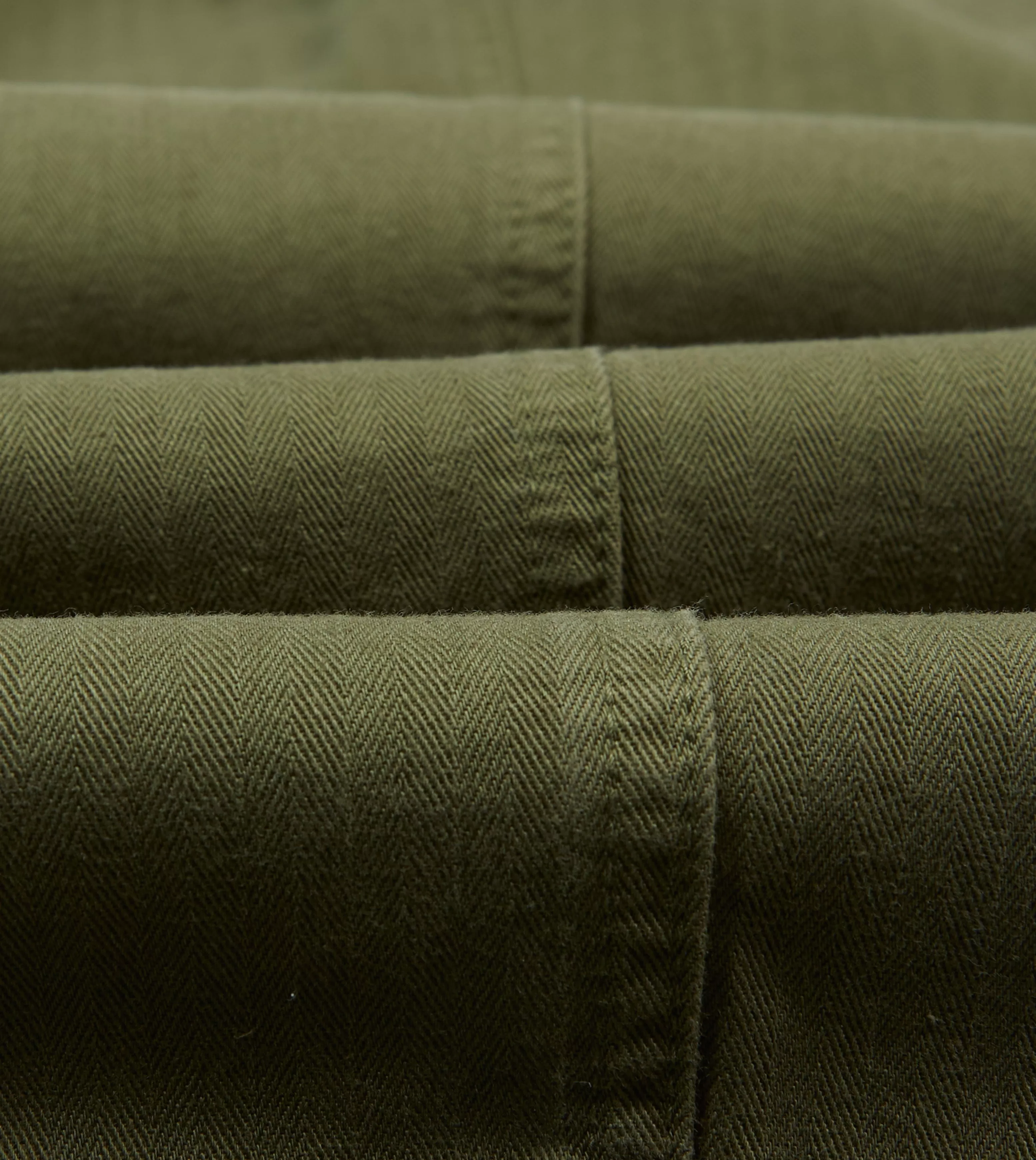 Olive Herringbone Cotton Games Trousers