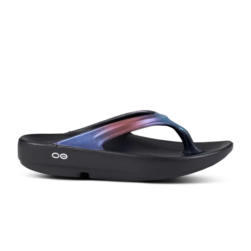 OOFOS Women's OOlala Luxe Thong Sandal - Midnight Spectre