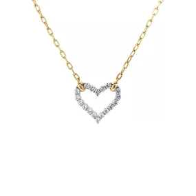 Open Heart CZ Necklace with PaperClip Necklace Chain