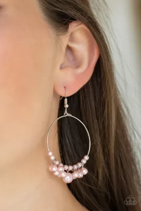 Paparazzi Accessories  - The PEARL-fectionist #E129 Peg - Pink Earrings