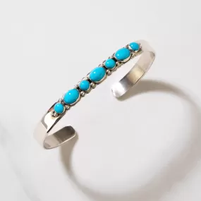 Patrick Yazzie Sleeping Beauty Turquoise Navajo USA Native American Made 925 Sterling Silver Cuff