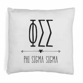 Phi Sigma Sigma Greek Boho Sorority Throw Pillow Cover for Dorm or Apartment