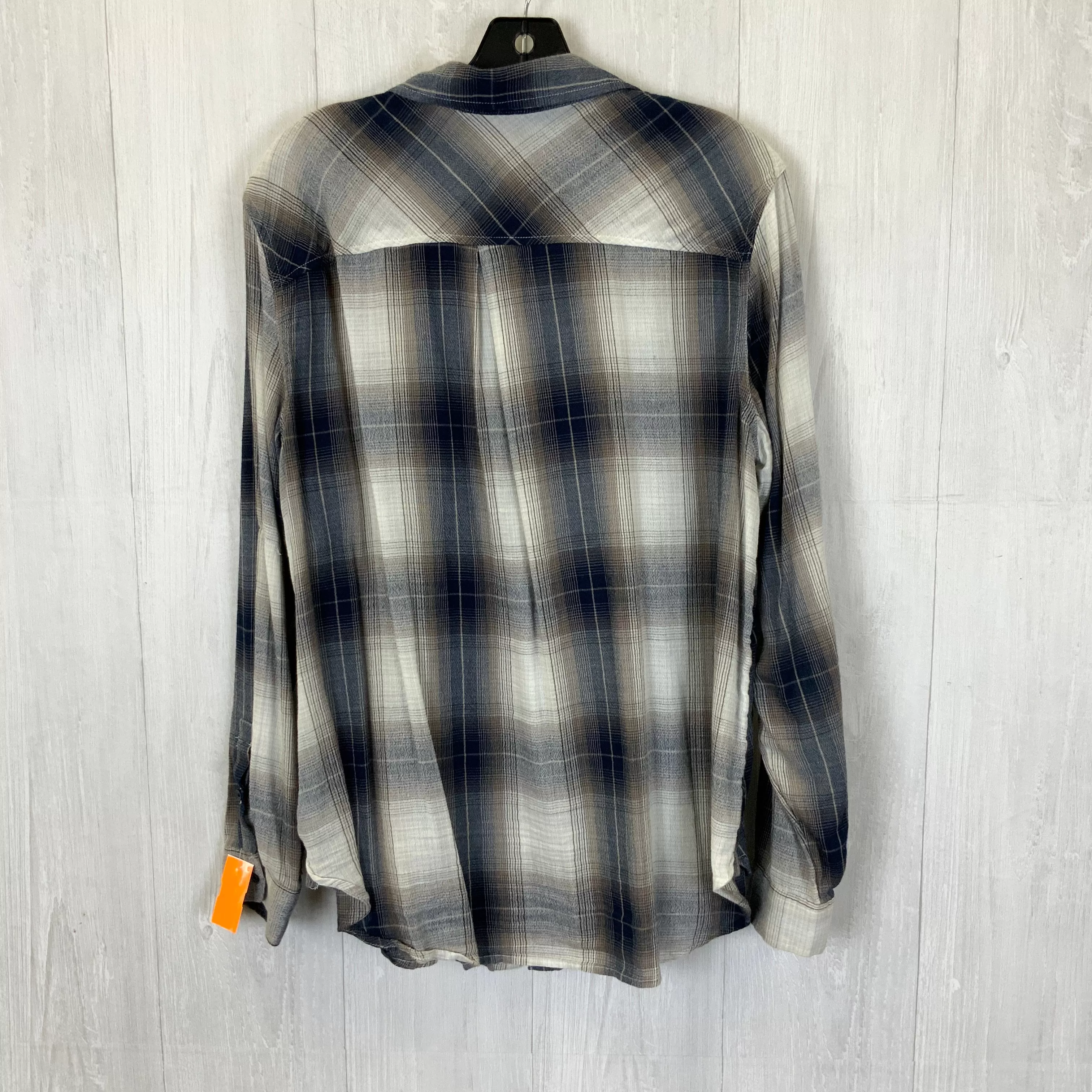 Plaid Blouse Long Sleeve Lucky Brand, Size L