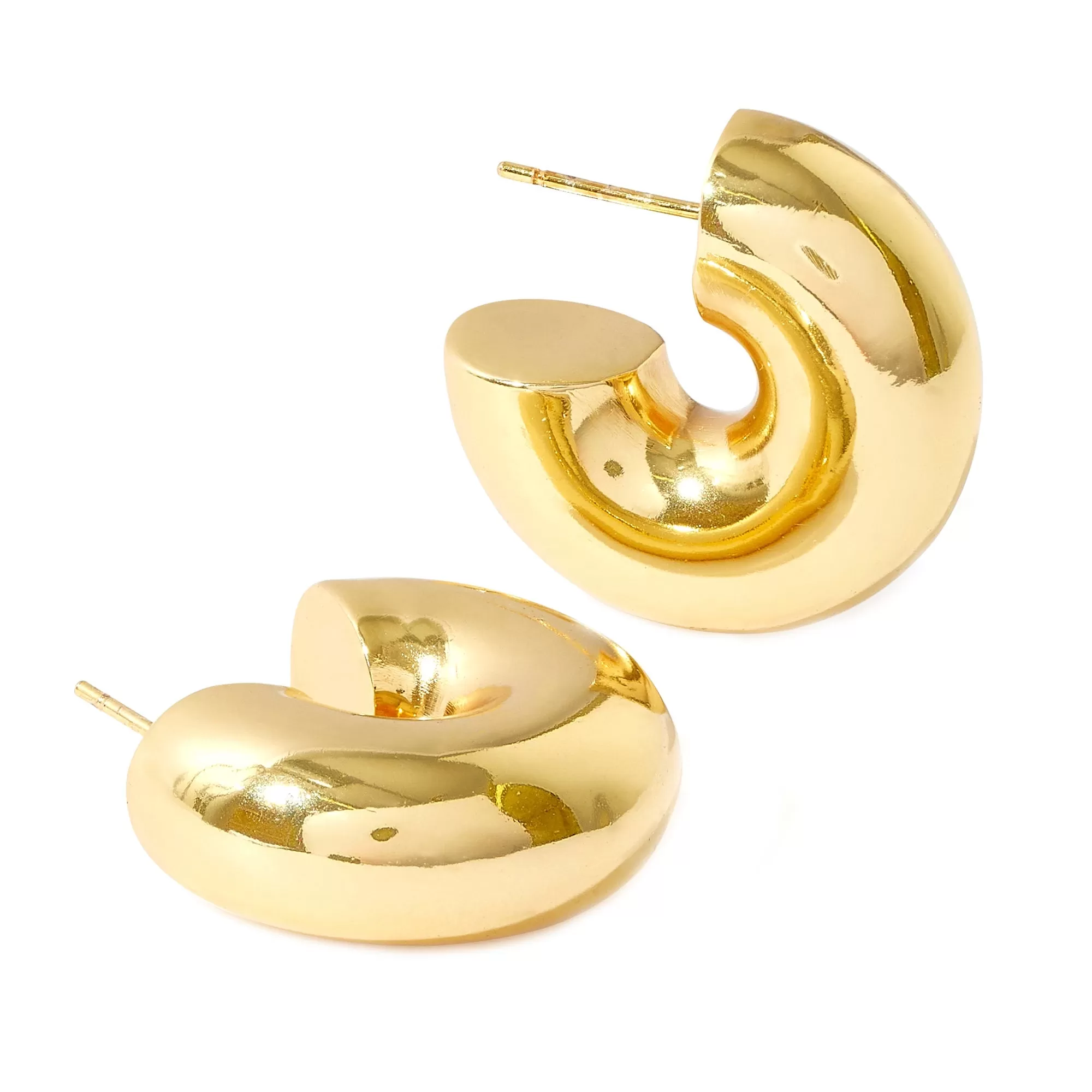 Real Gold Plated Z Chunky Dubble Hoop Earrings For Women By Accessorize London