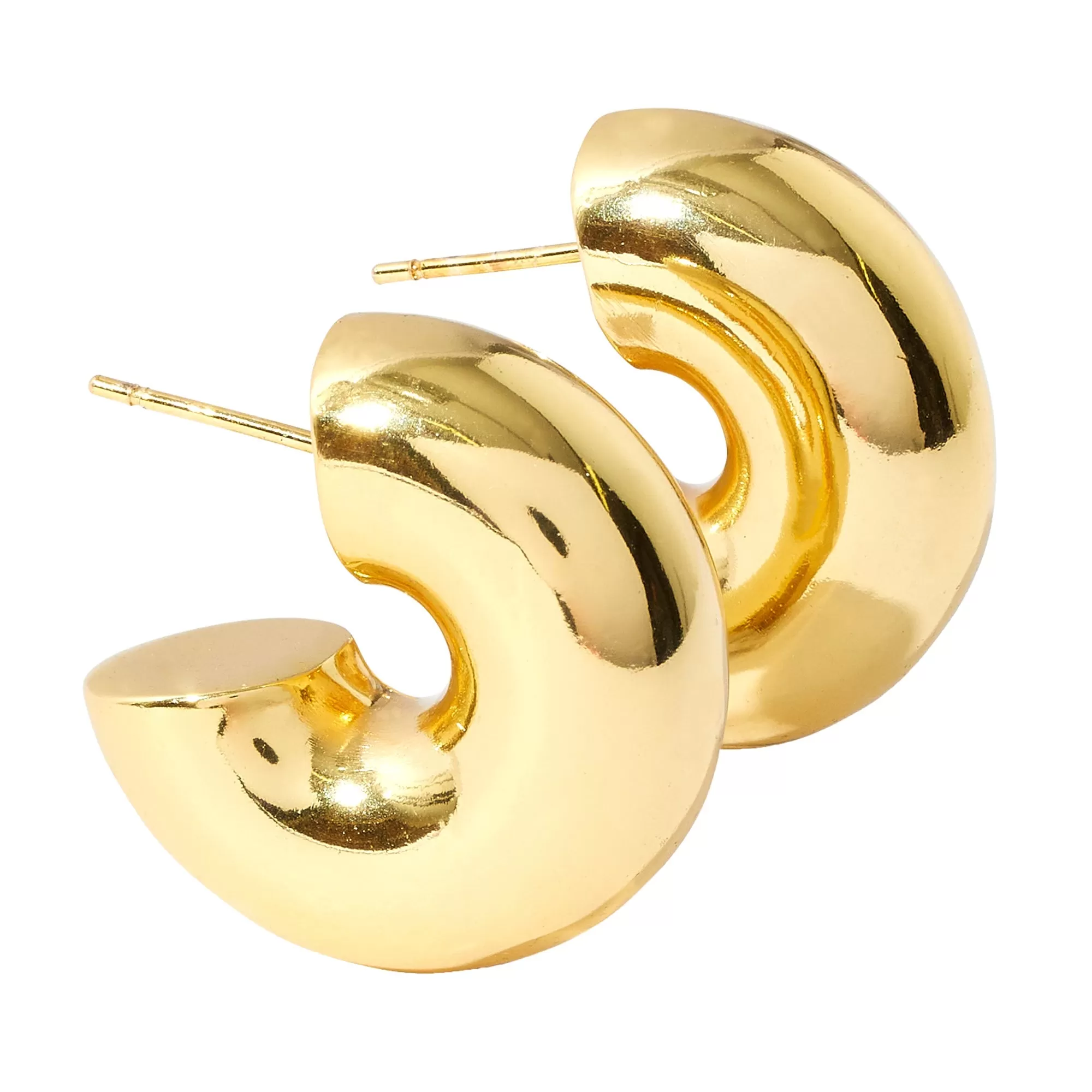 Real Gold Plated Z Chunky Dubble Hoop Earrings For Women By Accessorize London