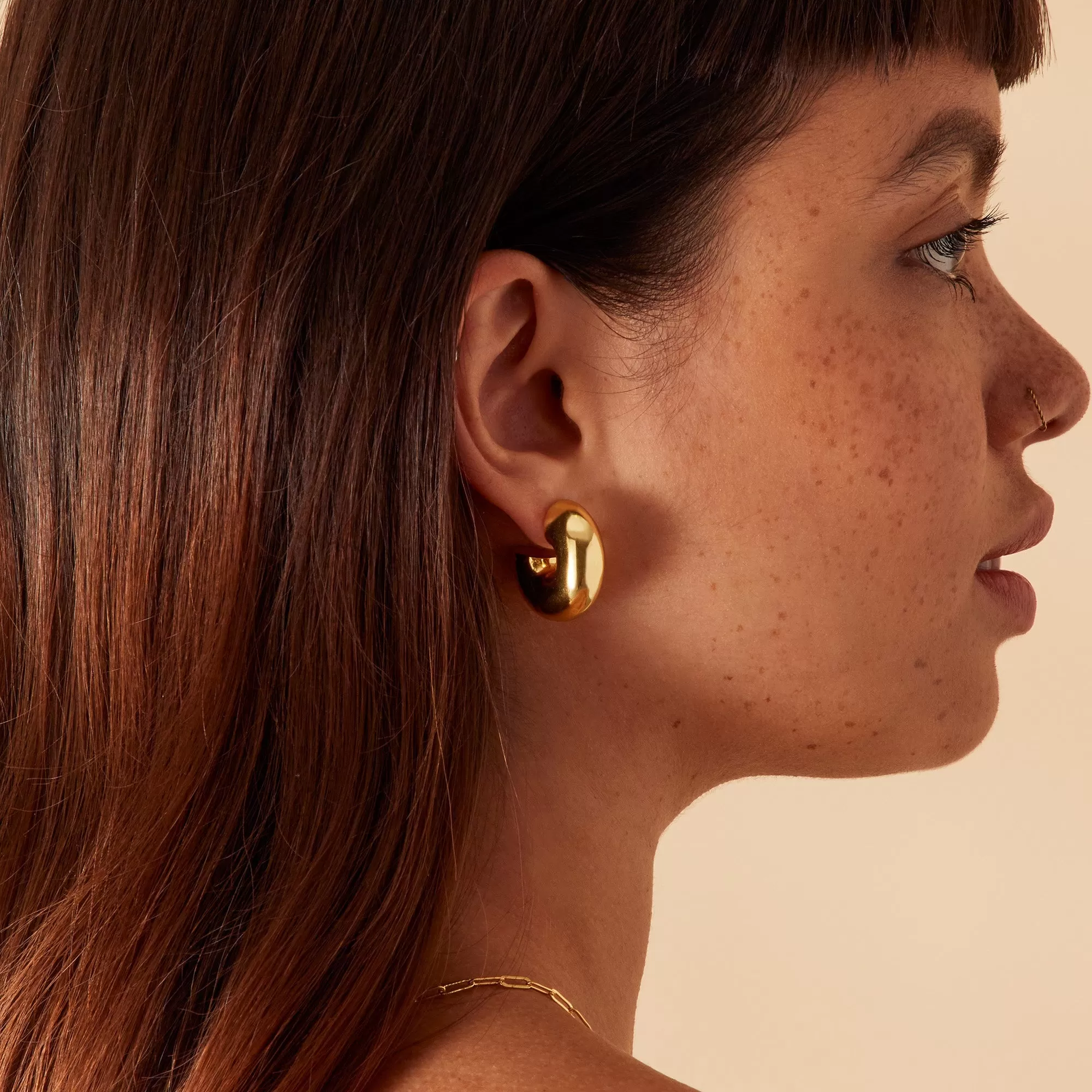 Real Gold Plated Z Chunky Dubble Hoop Earrings For Women By Accessorize London