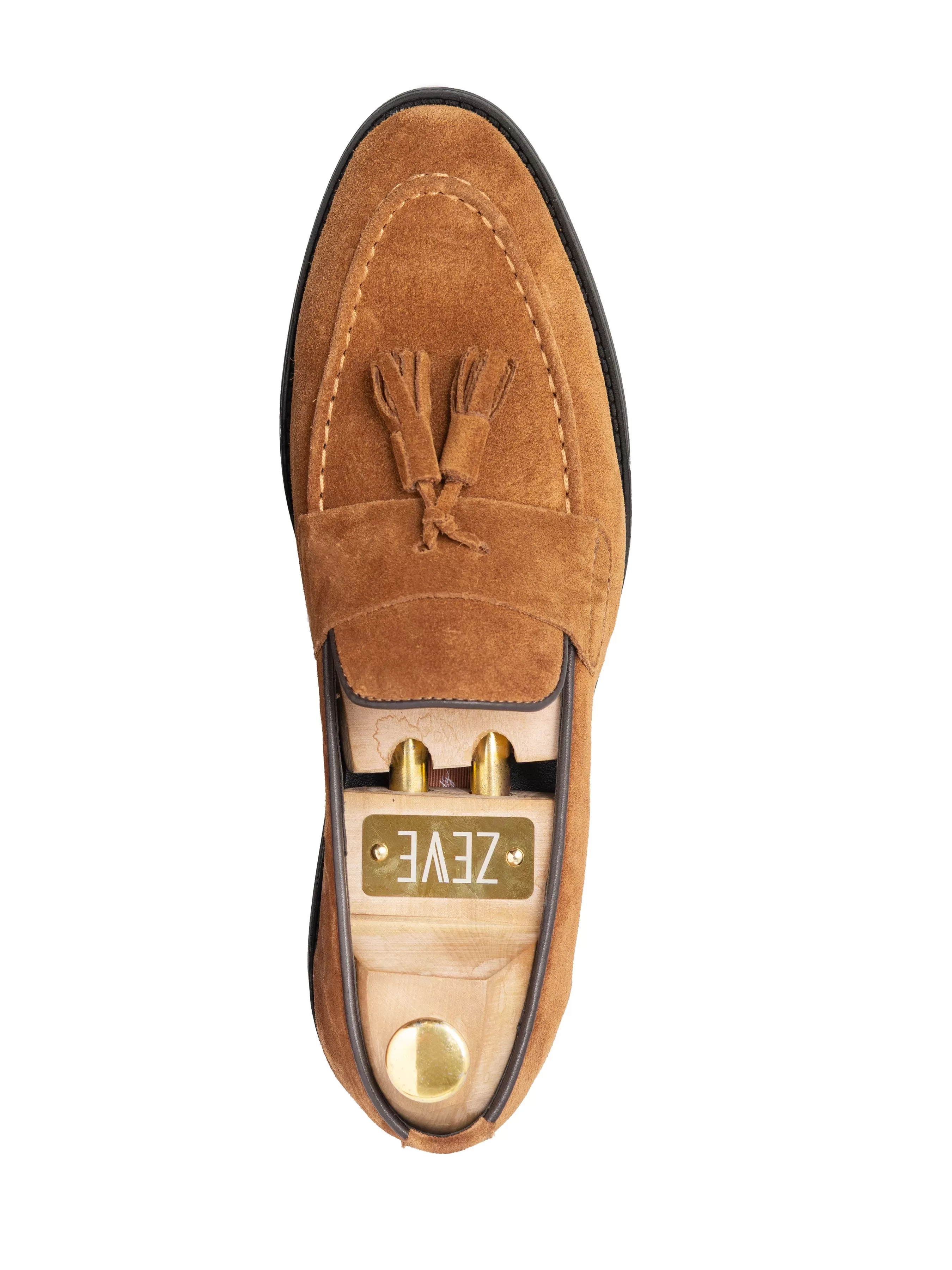 Rocky Tassel Loafer - Camel Suede Leather (Flexi-Sole)