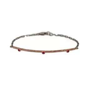 Rose Gold Ruby Bar Bracelet