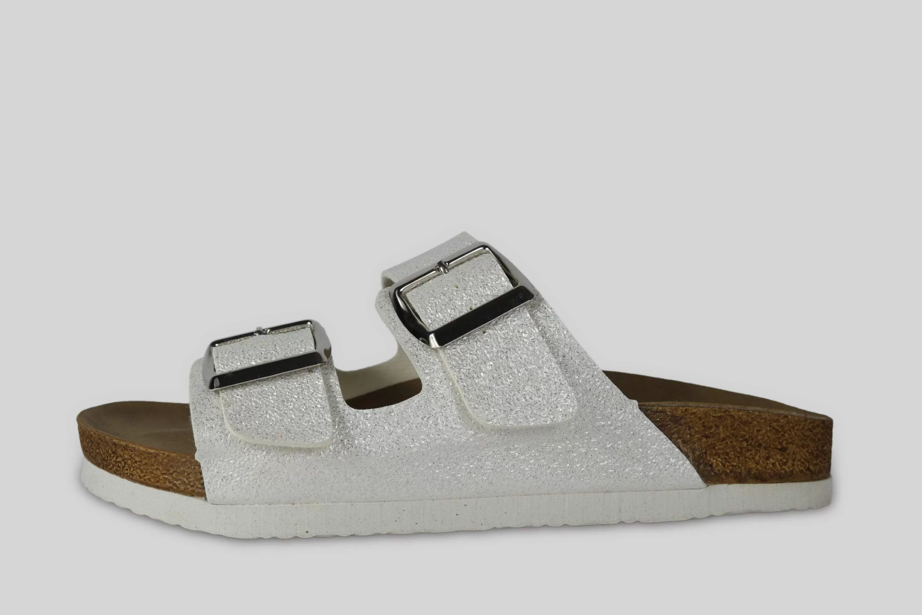 Sandalias Correa Brillo Blanco