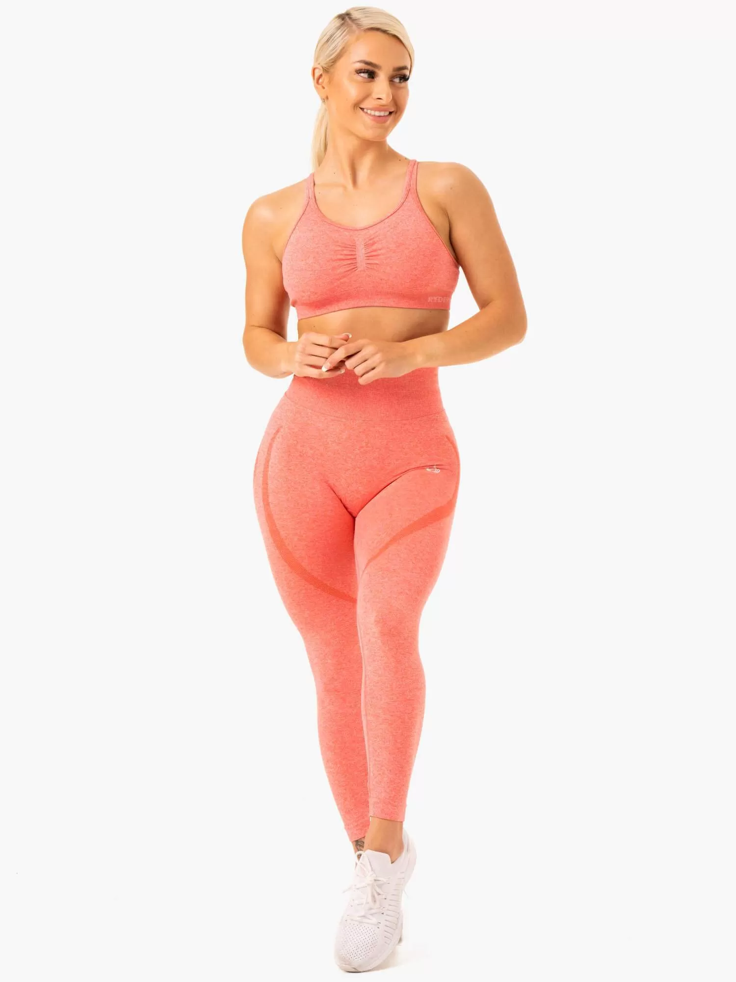 Sculpt Seamless Sports Bra - Peach Marl