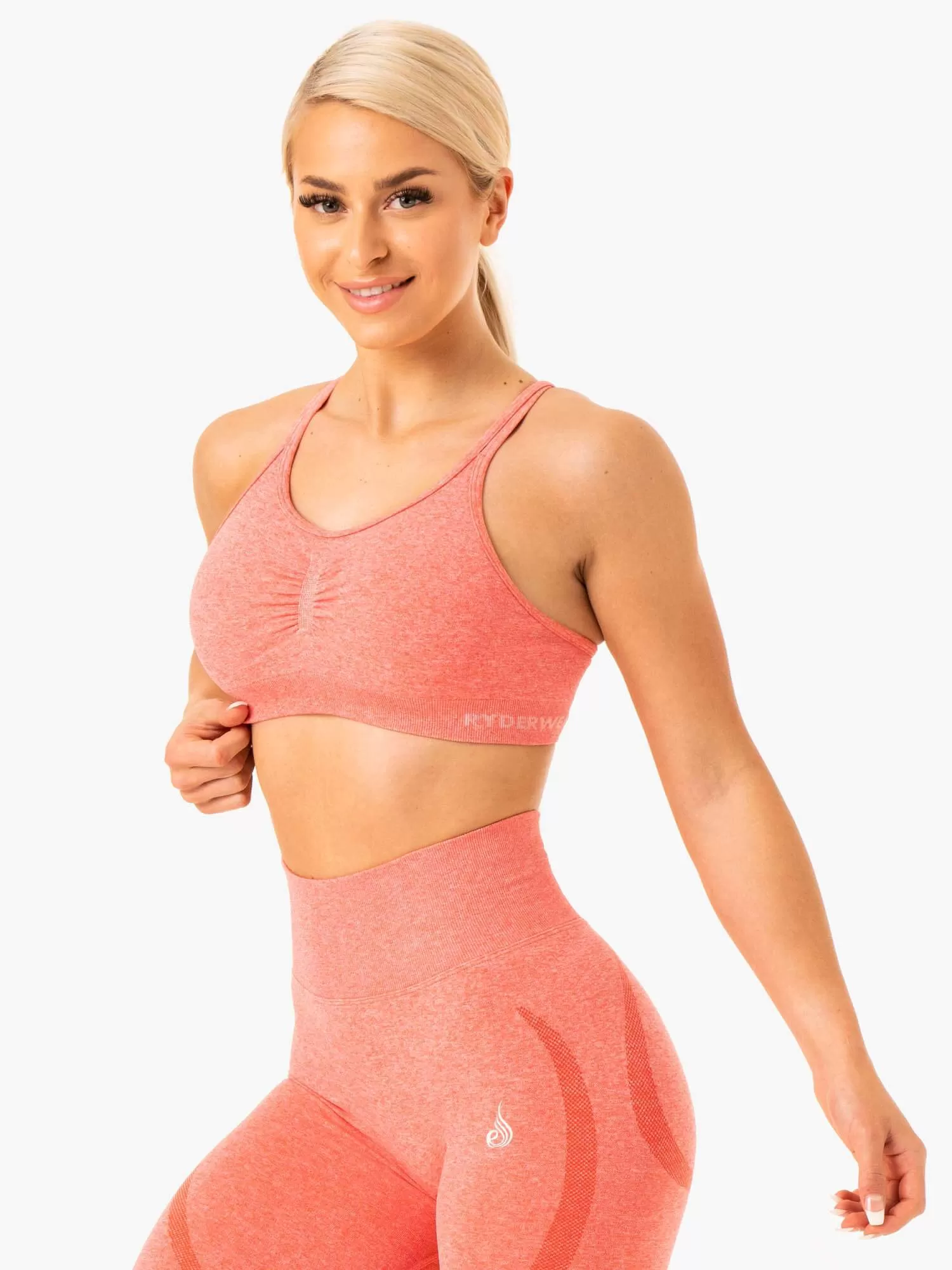 Sculpt Seamless Sports Bra - Peach Marl