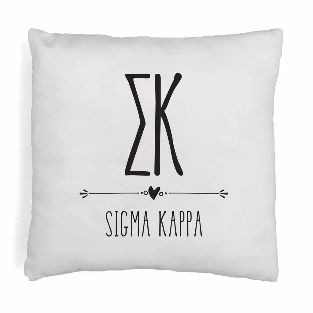 Sigma Kappa Greek Boho Sorority Throw Pillow Cover for Dorm or Apartment