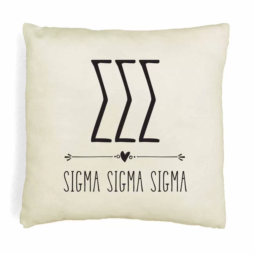 Sigma Sigma Sigma Greek Boho Sorority Throw Pillow Cover for Dorm or Apartment