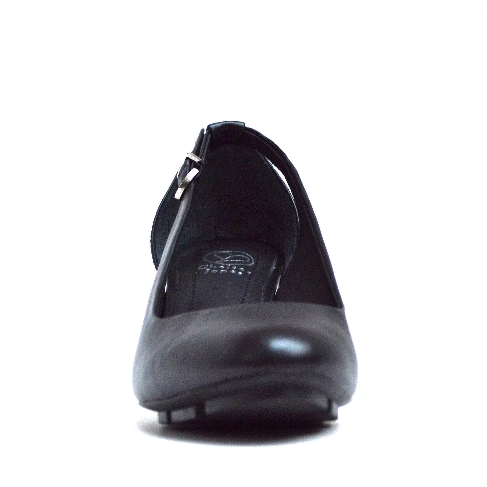 SLIM MID HEEL - BLACK LEATHER