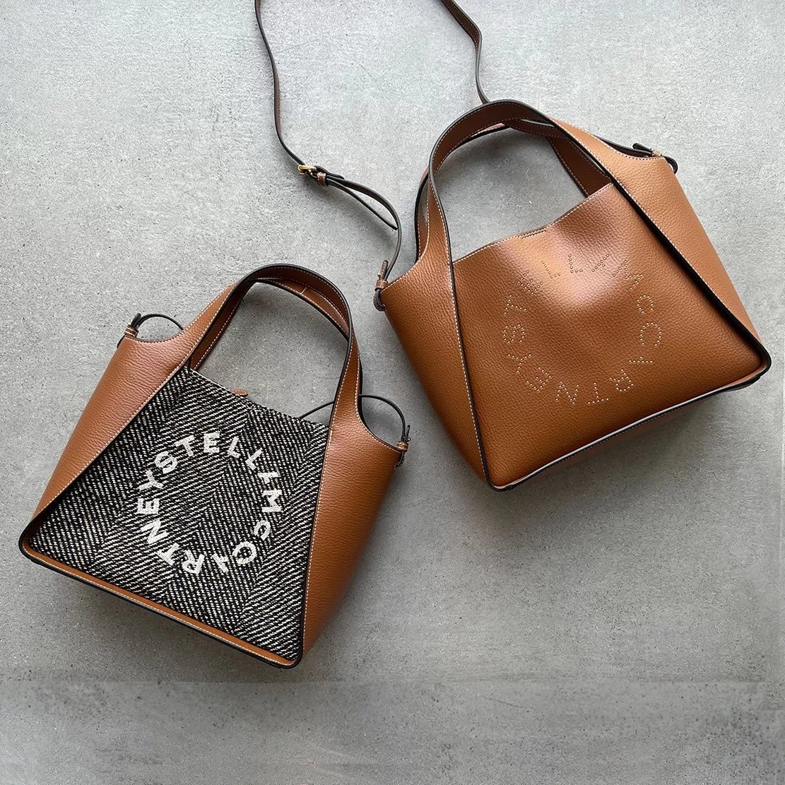 Stella Logo Tote C/B, Grain Stud, Pecan