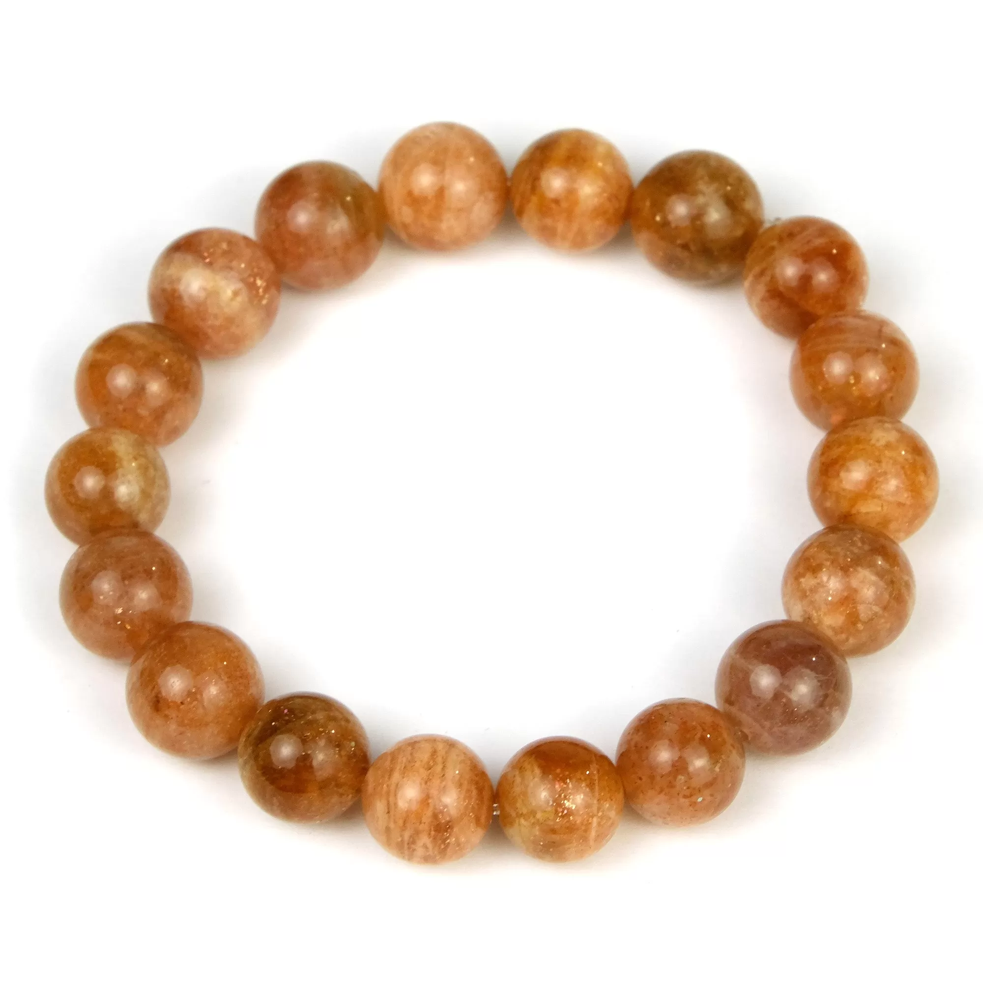 Sunstone 11mm Round Stretch Bracelet