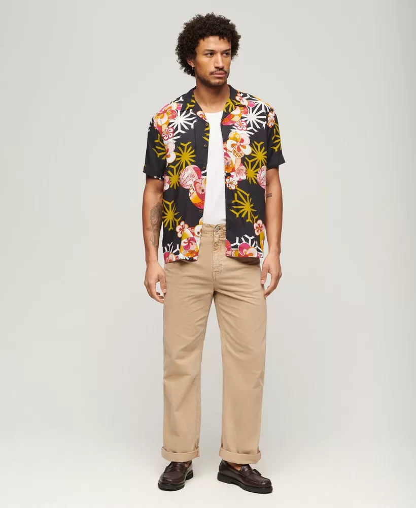 Superdry Asanoha Hawaiian Shirt (Black)