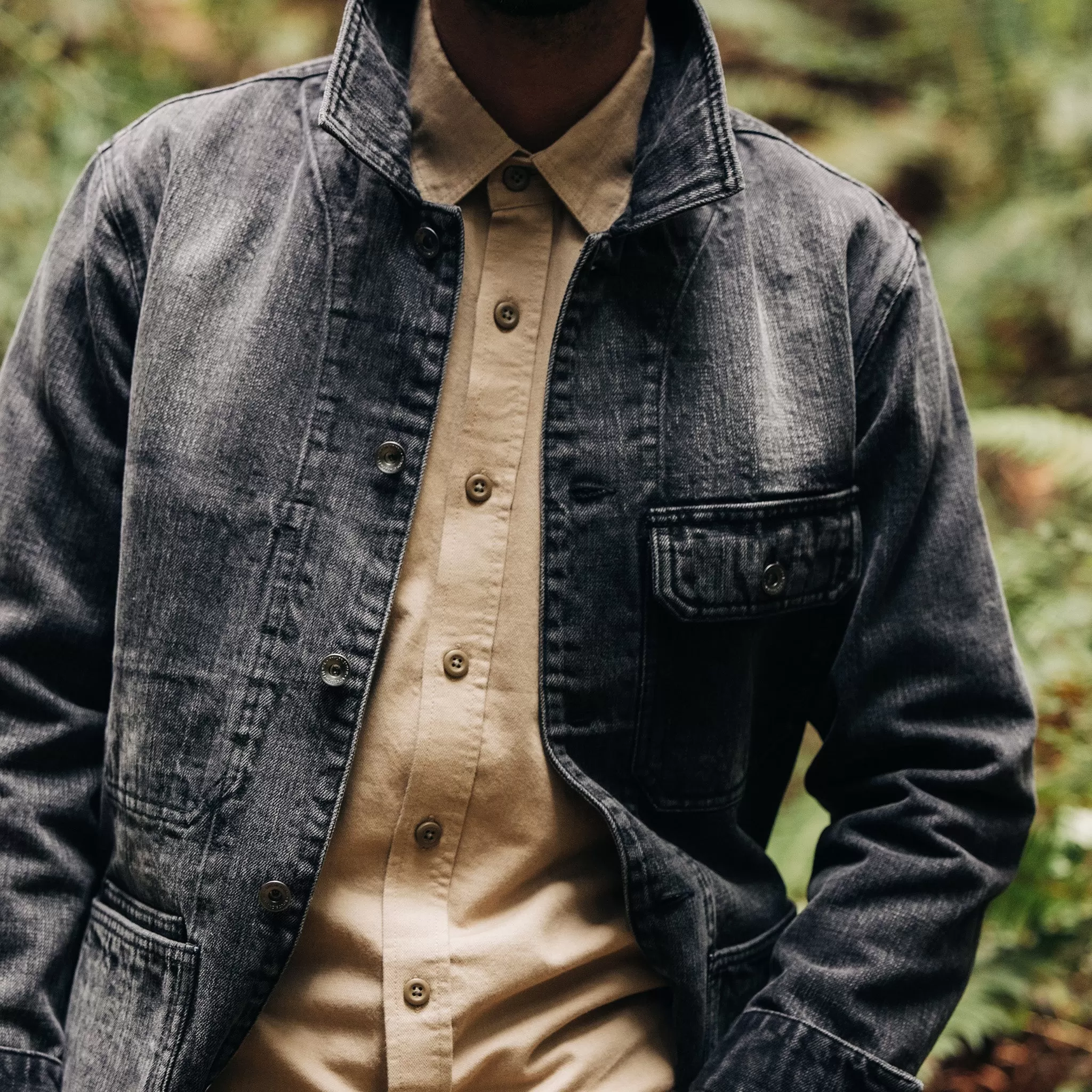 The Fremont Jacket in Black 3-Month Wash Selvage Denim