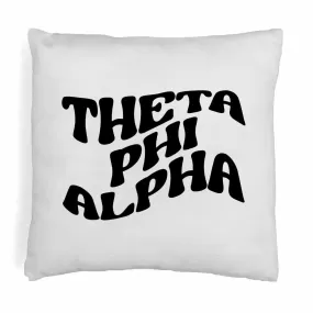 Theta Phi Alpha Greek Mod Design on a Sorority Throw Pillow Cover for Dorm Room or Apartment Decor