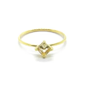 Tiny Square Ring 9K Gold, Sunstone