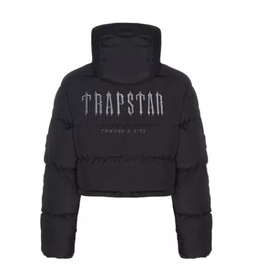 TRAPSTAR WOMEN’S DECODED 2022 HOODED PUFFER JACKET - BLACK