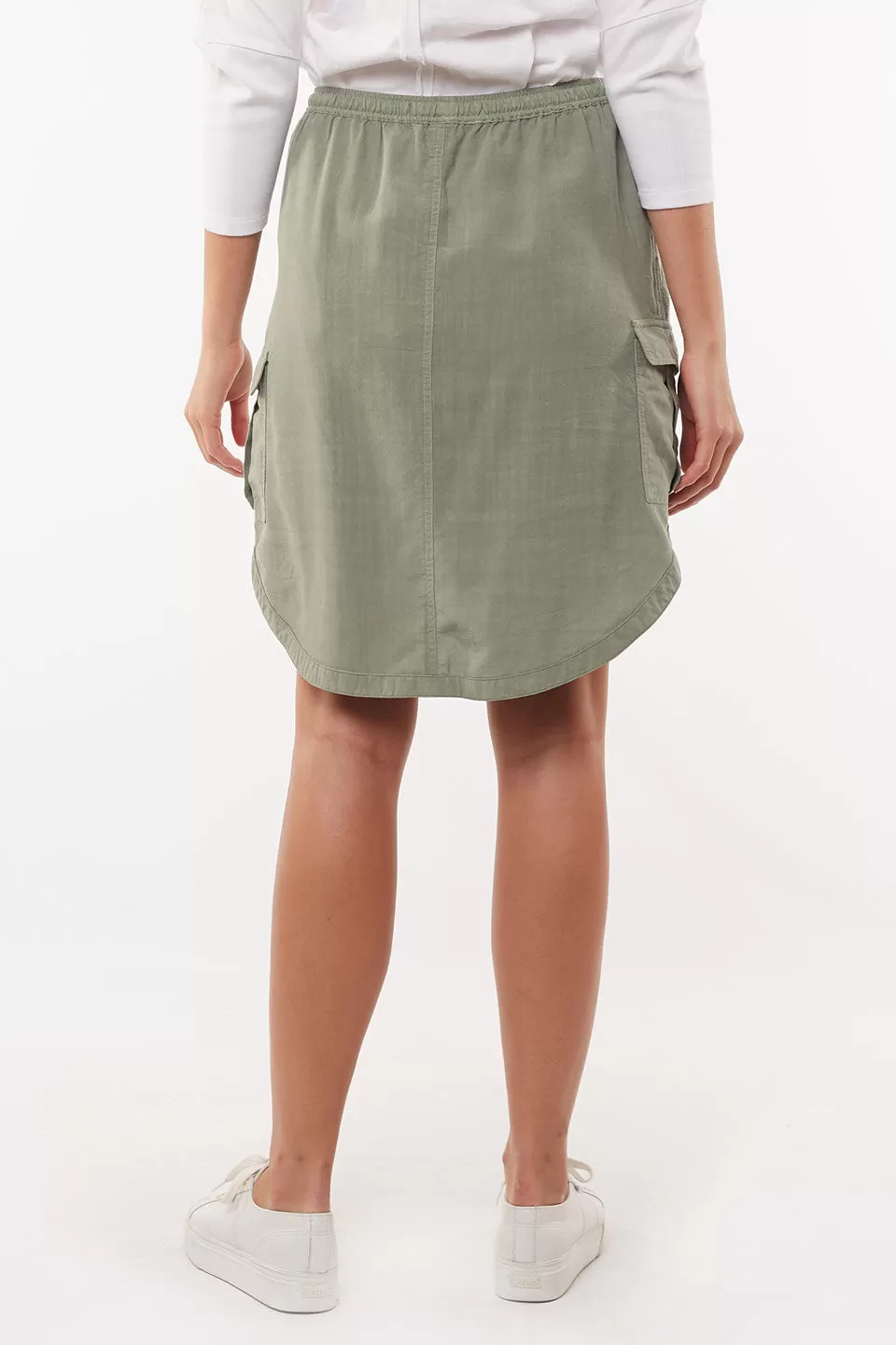 Upstate Cargo Elastic Khaki Mini Skirt