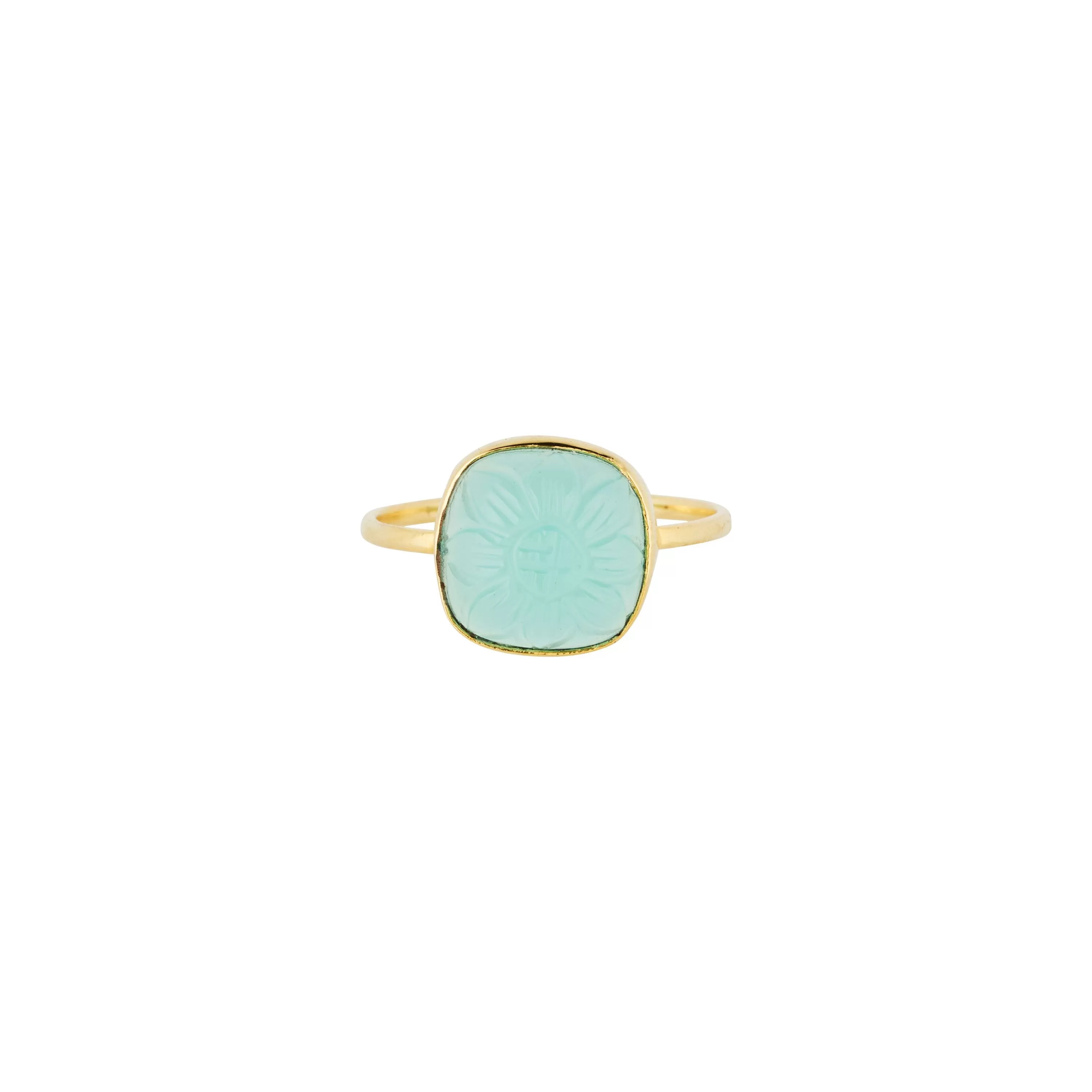 Vama | Calista Ring | Metal-Sterling Silver | Stone-Aqua Chalcedony | Finish-Shiny