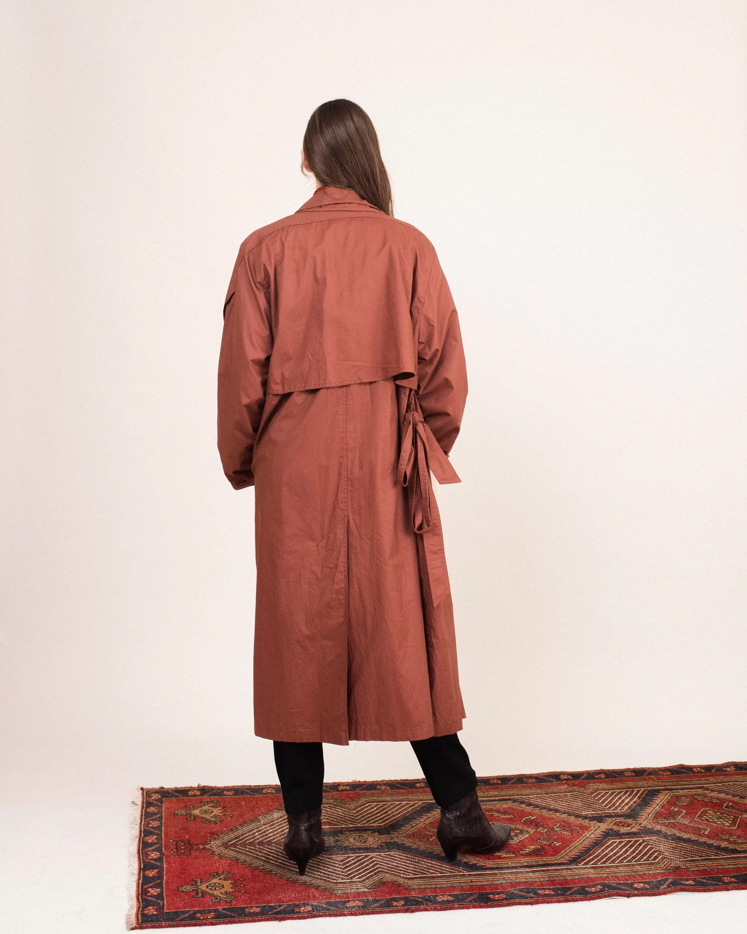 Vintage Oversized Rust Trench Coat (S/M)