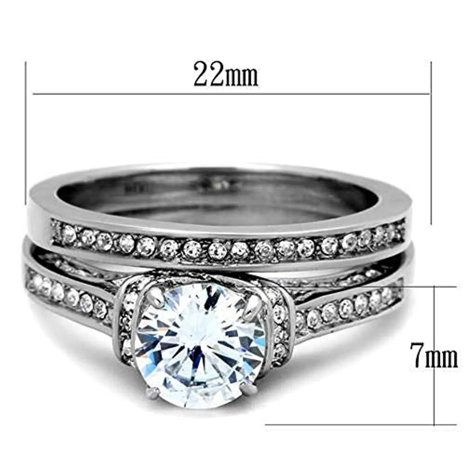 WildKlass Stainless Steel Ring High Polished (no Plating) Women AAA Grade CZ Clear