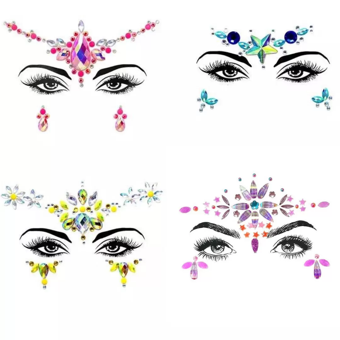 ⚡️ Electric Color Punch Face Jewels  💎 10 Designs